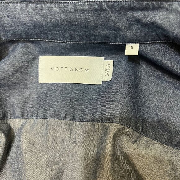 EUC Mott & Bow Denim Long-Sleeve Button Down Dress Shirt Casual Small S Banana - Picture 3 of 3